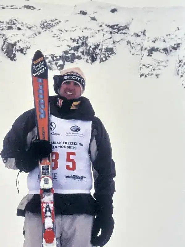 keegan holding skis